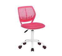FurnitureR Silla de Escritorio, Moderno diseño Ajustable, para Ordenador, giratoria, sin reposabrazos, para habitación de los niños, Trabajo en casa, Oficina, Rosa M