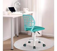 FurnitureR Silla de Escritorio para niños, Silla giratoria de Altura Ajustable con diseño de Respaldo de Agujero pequeño, Adecuada para Dormitorio de niños o Sala de Estudio, Color Verde I