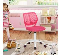 FurnitureR Silla de Escritorio para niños, Silla giratoria de Altura Ajustable con diseño de Respaldo de Agujero pequeño, Adecuada para Dormitorio de niños o Sala de Estudio, Color Rosa