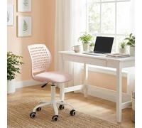 FurnitureR Silla de Oficina sin reposabrazos, Silla giratoria de Altura Ajustable con Ruedas, Silla ergonómica de Escritorio para Oficina en casa y Estudio, giratoria 360°, 3 Colores a Elegir