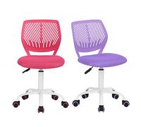 FurnitureR - Silla de Ordenador para el hogar, la Oficina y el Estudio, diseño ergonómico, Rosa, púrpura, 38,5 cm x 40 cm x 75 - 87 cm