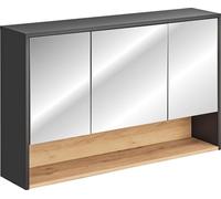 FURNLUX, armario espejo Borneo, combinación de grafito, roble y espejo gris. Dimensiones: 120 x 75 x 25 cm. Color principal:
