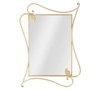 FURNLUX Espejo de pared con diseño de pétalo, color dorado, 80 cm. / Color principal: Dorado / Dimensiones: 80 x 110 x 4 cm