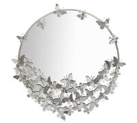 FURNLUX, espejo de pared con forma de mariposa, color plateado. Dimensiones: 91 x 94 x 3 cm. Color principal: plateado