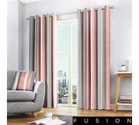 Fusion Cojín de Rayas Whitworth, 100% algodón, Forro: 52% poliéster y 48% algodón., ^^, Curtains: 66" Width x 54" Drop (168 x 137cm)