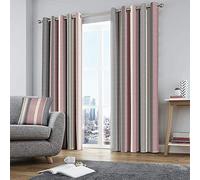 Fusion Cojín de Rayas Whitworth, 100% algodón, Forro: 52% poliéster y 48% algodón., ^^, Curtains: 90" Width x 90" Drop (229 x 229cm)