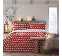 Fusion - Funda nórdica navideña Red Robin - 200 x 200 cm - Reversible (2 Colores) - 2 Fundas de Almohada Incluidas - Funda nórdica Red Robin Bird - Ropa de Cama navideña en Rojo y Blanco