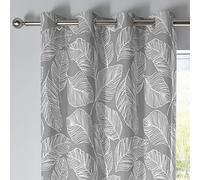 Fusion - Matteo - Par de Cortinas con Ojales 100% algodón - Gris - 229 x 229 cm (Ancho x Largo)