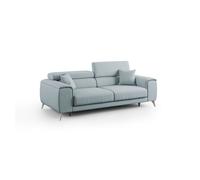Fusion sofá con asientos deslizantes en tela suave antimanchas 185 cm azul claro