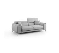 Fusion sofá con asientos deslizantes en tela suave antimanchas 215 cm gris