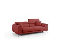 Fusion sofá con asientos deslizantes en tela suave antimanchas 215 cm rojo