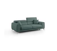 Fusion sofá con asientos deslizantes en tela suave antimanchas 215 cm verde