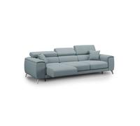 Fusion sofá con asientos deslizantes en tela suave antimanchas 260 cm azul claro