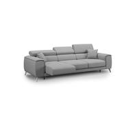 Fusion sofá con asientos deslizantes en tela suave antimanchas 260 cm gris
