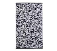 Fusion - Toalla de Baño Negra con Estampado Animal (70 x 130 cm) - 100% Algodón - Diseño de Guepardo/Leopardo - Animales del Zoológico de Safari - Blanco