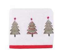 Fusion Toalla de Mano con diseño de árboles de Navidad, 100% algodón, 50 x 90 cm, Color Blanco
