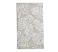Fusion - Toalla de Mano de Hoja Natural (50 x 90 cm) - 100% algodón - Súper Suave - Toalla de Hojas de Palma Tropical - Toalla de Mano de Lino y Blanca/Toalla pequeña/Toalla de Cabeza - Accesorio de