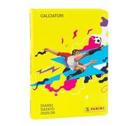 Futboli Panini - Agenda escolar 2025-2026, agenda escolar diaria para niños y adolescentes, con tapa dura y 352 páginas de colores con historias de fútbol y figuritas, 13 x 17,8 cm, amarillo
