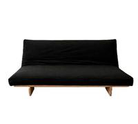 Futon Online Sofá Cama de Madera Yokahoma - Diseño Funcional con almacenaje Integrado (Negra)
