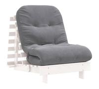 Futón Sofá Cama Con Colchón Madera Maciza Blanco 70x206x11 Cm Vidaxl