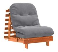 Futón Sofá Cama Con Colchón Madera Maciza Marrón 70x206x11 Cm Vidaxl