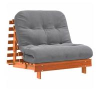 Futón Sofá Cama Con Colchón Madera Maciza Marrón 90x206x11 Cm Vidaxl