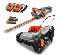FUXTEC 20V Akku Garten-Set FX-E1RM20ECO + FX-E1HS20 mit Akku & Ladegerät Gris