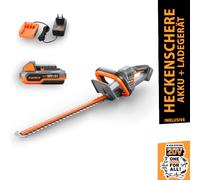 FUXTEC 20V Akku Heckenscheren FX-E1HS20 SET mit 1 x Akku 2Ah, 1 x Ladegerät 1A Naranja