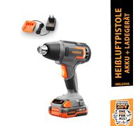 FUXTEC 20V Akku Heißluftpistole FX-E1HLP20 SET mit 1 x Akku 2Ah, 1 x Ladegerät 1A Naranja