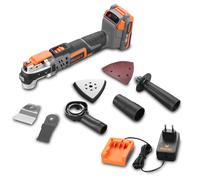 FUXTEC 20V Akku Multifunktionstool FX-E1MT20 SET mit 1 x Akku 2Ah, 1 x Ladegerät 1A Naranja