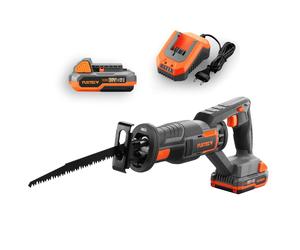 FUXTEC 20V Akku Säbelsäge FX-E1SS20 SET mit 1 x Akku 2Ah, 1 x Ladegerät 2,4A Naranja