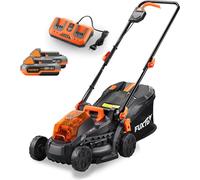 FUXTEC 40V Akku Rasenmäher FX-E1RM20 SET mit 2 x Akku 2Ah, Doppel-Ladegerät 2,4A Gris