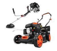 FUXTEC-Bundle Benzin Rasenmäher FX-RM4180 & Benzin Motorsense FX-MS125 Negro