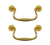 Fuxxer® Juego de 2 tiradores plegables para cajones, 99 x 50 mm, diseño de latón dorado, 2 unidades