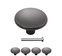 Fuxxer Tiradores para muebles, elegantes pomos para cajones, diseño rústico, 38 x 20 mm, juego de 4 unidades, antracita, gris