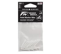 FW Daler Rowney - Rotulador de punta de pintura, 1 a 3 mm, 12 unidades, color blanco
