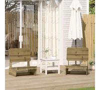 FWIKDUN 2 sillas de jardín de madera de pino con impregnación, sillas de jardín de pino para terraza y balcón, 60 x 64 x 70,5 cm, sillas de madera rústicas para exteriores