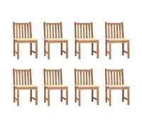 FWIKDUN 8 sillas de jardín con cojines de madera maciza de teca para exteriores, muebles de madera de teca, banco de jardín como grupo de asientos robusto