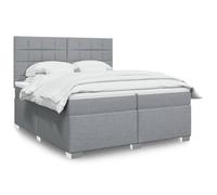FWIKDUN Cama con somier de altura ajustable con luces LED, cama con somier con muelles ensacados para un alivio óptimo de la presión, con puerto USB y funda transpirable