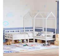 FWIKDUN Cama de madera de pino con espacio de almacenamiento y somier, sofá y sofá combinado con respaldo, con banco y techo
