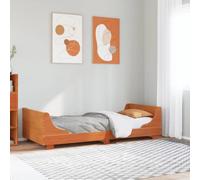 FWIKDUN Cama de madera maciza de pino con cabecero y pie de madera maciza para un sueño reparador de 90 x 190 cm - Cama de madera maciza de pino sin colchón con somier y cama de madera maciza