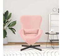FWIKDUN Cómoda silla giratoria con funda de tela en color rosa - Moderno sillón de huevo para salón con función giratoria de 360 grados y reposabrazos inclinados, silla giratoria minimalista para