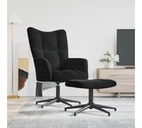 FWIKDUN Elegante sillón giratorio para salón en color negro con funda de terciopelo y acolchado de espuma para una comodidad óptima, sillón relax estable con estructura de acero y muebles tapizados