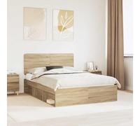FWIKDUN Marco de cama moderno con cabecero de madera de pino, elegante estructura de cama con cabecero macizo, marco de cama simple para dormitorio moderno, más estable con somier de láminas fijo