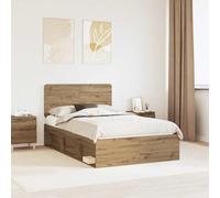 FWIKDUN Marco de cama moderno con cabecero de madera de pino, marco de cama con marco de madera y cabezal de madera de pino, elegante estructura de cama con cabecero macizo, más estable con fijo