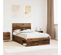 FWIKDUN Marco de cama moderno con cabecero de madera de pino, marco de cama de madera maciza de pino para dormitorio moderno, más estable con somier y cabecero, fácil de limpiar