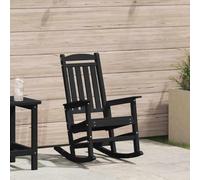 FWIKDUN Mecedora para jardín negra 92 x 70 x 108 cm HDPE Sillón con estilo contemporáneo y componentes funcionales para terraza o balcón