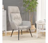 FWIKDUN Silla de relax acolchada gruesa para mayor comodidad, silla de relax estable para el salón con estructura de metal resistente y cómodos reposabrazos acolchados en color gris claro