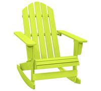 FWIKDUN Silla mecedora Adirondack de madera maciza de abeto verde con estructura robusta para exteriores y estructura ergonómica - 1 pieza
