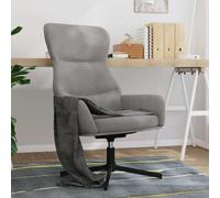 FWIKDUN Sillón de relax robusto con estructura de metal y cómodos reposabrazos, sillón relajante de terciopelo de alta calidad para salón, giratorio para una comodidad óptima en gris claro